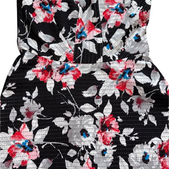 Express Strapless Floral Mini Dress-Black/White-Size 8-GUC - Picture 2 of 8